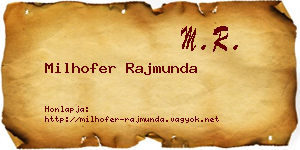 Milhofer Rajmunda névjegykártya